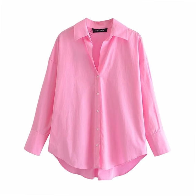 Ladies Classic Silky Botones S-cuelgos en V Oficina Camisetas de Manga Larga Elegante Tops para El Trabajo Rojo s Salvador Dali Camisas de manga larga Mujeres