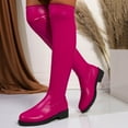 thumbnail image 3 of Modisza Thigh High Boots for Women Stretch Fashion Platform Over The Knee Boots Low Chunky Heel Sexy Winter Tall Boot Pink 8.5, 3 of 6