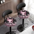 thumbnail image 3 of ZIATUBLE Axolotl Round Stool Cover Cushion Cherry Blossom Stool Covers Chair Slipcovers 2 Pcs Dustproof Seat Cover for Vanity Chair Anti Slip Stool Covers Cushion 13-15 Inch, 3 of 6