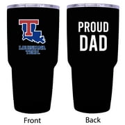 R and R Imports Louisiana Tech Bulldogs Proud Dad 24 oz Insulated Stainless Steel Tumblers Black.