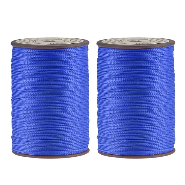 Unique Bargains 2 Pack Thin Waxed Thread 137 Yards 0.55mm Polyester String Cord for Machine Sewing Hand Quilting Weaving, Blue