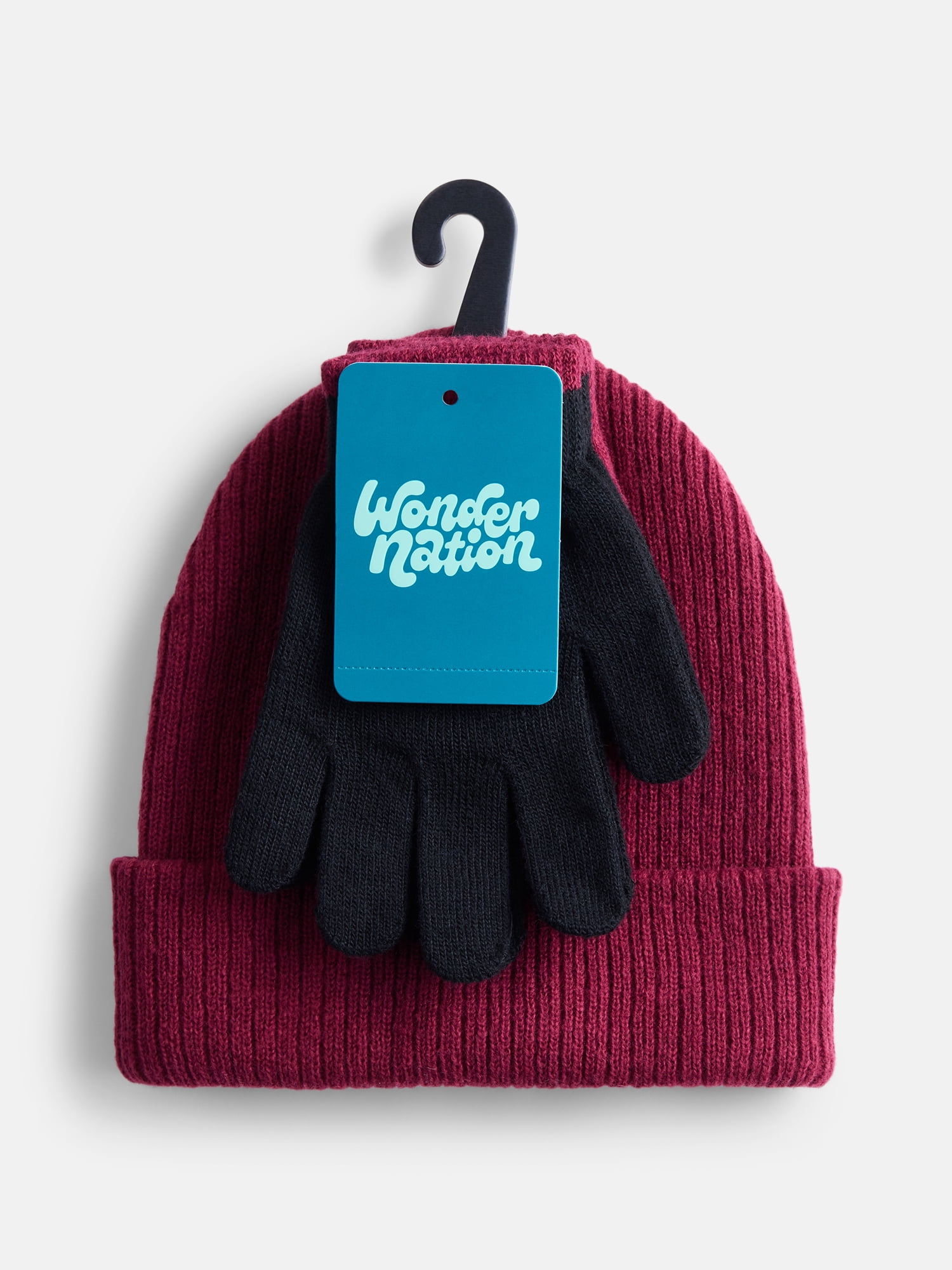 Wonder Nation Kids' Beanie Hat and Gloves Set, 5- Piece
