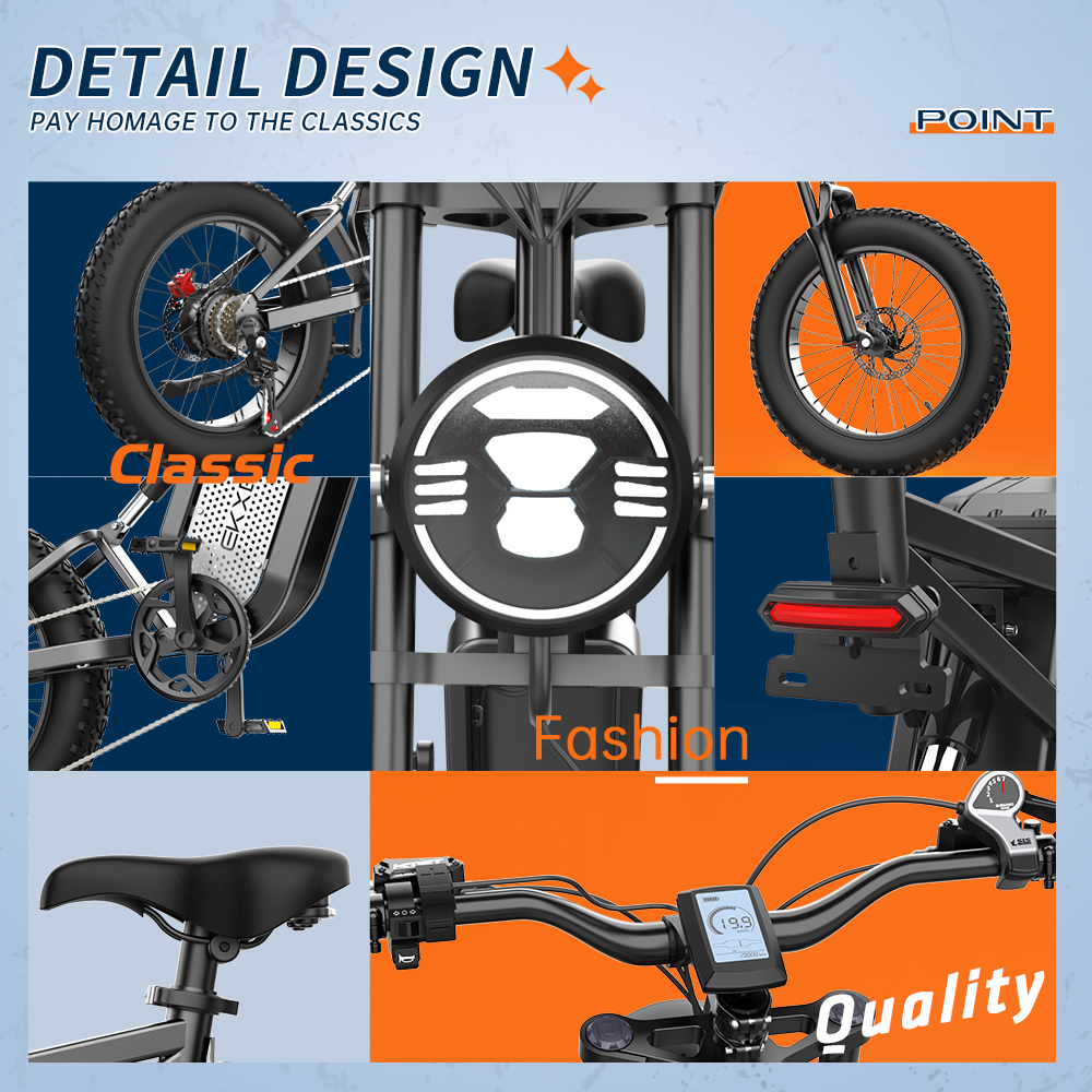 EKXBIKE X20 2000W 48V 35Ah Removable Battery Mountain Bike，MTB Electric Bike for Adults 20" Fat Tire Electric Motorcycle,Full Suspension Electric Bicycle UL2849