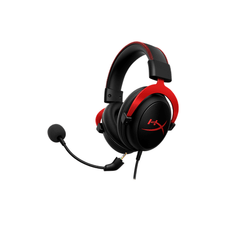 HyperX - Cloud II Wired Gaming Headset for PC, Xbox X|S, Xbox One, PS5, PS4, Nintendo Switch, and Mobile - Black/Red
