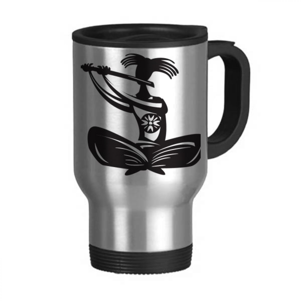 Flute Celebrate Outline Mexico Mexican Travel Mug Flip Lid Stainless