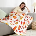 thumbnail image 5 of Fall Throw Blanket for Couch 50"x60", Cozy Flannel Fleece Orange Pumpkin Leaf Autumn Blanket Decor Fall Blankets and Throws, 5 of 6