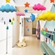 thumbnail image 5 of Nubes colgantes de techo móviles, decoración de techo con nubes de arcoíris, nubes flotantes de fieltro portátiles y duraderas, decoración de habitación colgante, 5 of 10