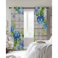 thumbnail image 2 of Blue Hydrangea Black Out Curtains 54 Inch Long, Short Curtains for Small Window, Rustic Wooden Butterfly Spring Floral Room Darkening Farmhouse Window Curtains for Kitchen Bedroom 42"x54" 2 Panels, 2 of 8