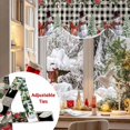 thumbnail image 5 of Snowman Christmas Tree Tie Up Valances Curtain, Winter Poinsettia Snowflake Plaid Adjustable Rod Pocket Short Window Treatment Tie Up Curtains Valances for Kitchen Living Room Bathroom 60x18 Inches, 5 of 9