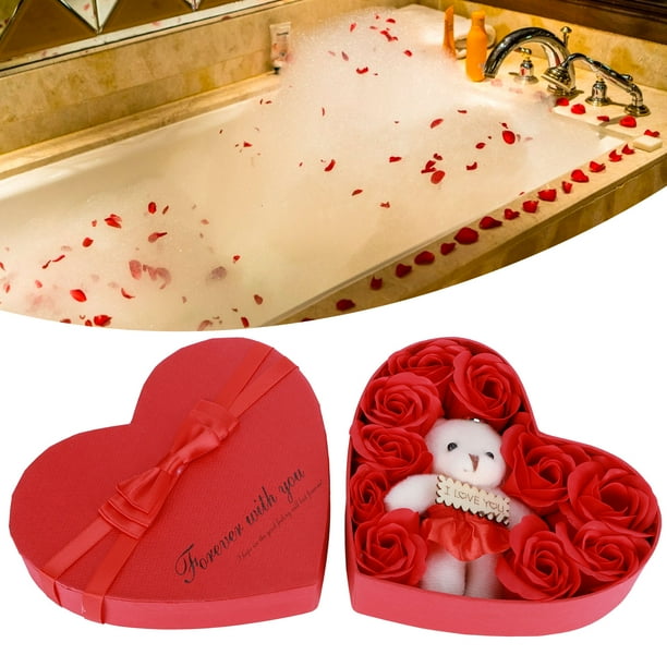 Caja De Rosas Artificiales Con Osos, Caja De Regalo, Flores De Jabón Para Cumpleaños, Día De San Valentín