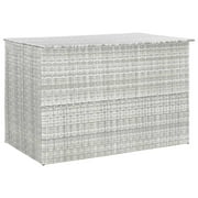 Charmma Garden Storage Box Light Gray 59.1"x39.4"x39.4" Poly Rattan