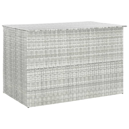 Charmma Garden Storage Box Light Gray 59.1"x39.4"x39.4" Poly Rattan