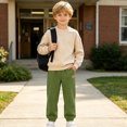 thumbnail image 6 of Bovxnpu Boys Sweatpants School Sports Pants Kids Comfortable Cargo Sweatpants Elastic Waist Trousers, 6 of 9