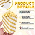 thumbnail image 3 of Uxcell 12 Pcs Popcorn Boxes, 3 Inch Popcorn Bucket Containers, Movie Night Supplies Paper Cups Holders Diagonal Stripe Pattern for Cinema, Gold, 3 of 7