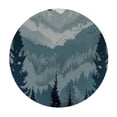 thumbnail image 4 of PIKWEEK Blue Forest Mountains Silhouette Nature Pine Outdoor Fitted Round Tablecloth White, 4 of 8