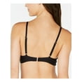 thumbnail image 2 of CALVIN KLEIN Women's Black Stretch Removable Cups  Lined Pleated Adjustable Surplice Swimsuit Top S, 2 of 2