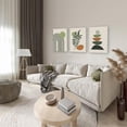 thumbnail image 3 of Neutral Geometric Boho Wall Decor Sun Moon Palm Leaf Beige Green Canvas Artwork, Minimalist Boho Poster Paintings for Bedroom Living Room Bathroom Office Boho Room Decor(12" X 16"x3), 3 of 6