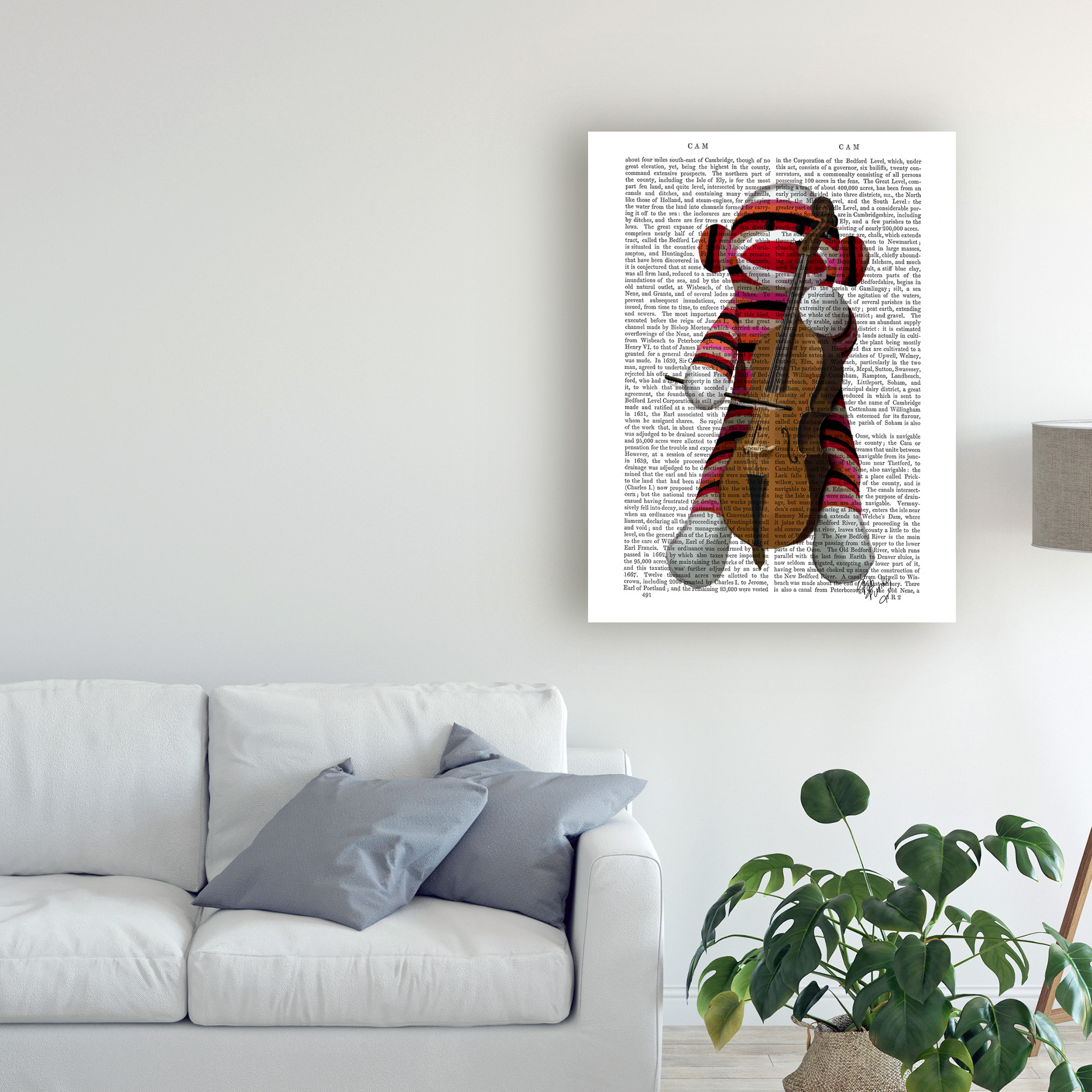 Trademark Fine Art 'Sock Monkey And Cello' Canvas Art by Fab Funky