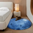 thumbnail image 2 of Round Rug 3.3Ft Washable Non-Slip, Blue Night Landscapes Circle Area Rugs for Living Room Bedroom, Christmas Winter Snowfall Forest Indoor Floor Mats Carpet Runner for Home Decor Aesthetic, 2 of 8