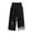 A-Black835, variant on Chinese Character Print Capri Pants For Women Wrap Tie High Waist Street Daily Trousers