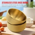thumbnail image 3 of ABCISI Stainless Steel Rice Bowl with Lid, Set of 2 Korean Rice Bowl for Kitchen Restaurant, Double-walled Metal Bowls, Multi-Purpose Insulated Soup Bowls Snacks Bowls (11.5cm Gold), 3 of 17