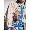 thumbnail image 2 of Women's Printed Tie Waist Mini Shirt Dress with Belted Front Button Details Polyester % Fabric with lightweight drape, 2 of 4