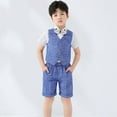 thumbnail image 2 of DHFJKG Boys Suit Vest Toddler Kids 3 Buttons V-Neck Formal Waistcoat Vest With Pockets For Wedding Piano Performance Stylish Vests, 2 of 6