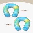 thumbnail image 5 of U-Shaped Pillow 11.8×9.8in With Pillow Core Comfortable Soft Invisible Zipper For Daily Travel Driving Office Lightseagreen Tie-Dye Background Vibrant Colors And Swirling (2), 5 of 8