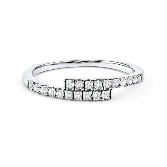 Rosec Jewels Certified Lab Grown Diamond Promise Ring - EF-VS Quality - Half Eternity Ring for Women - Ready to Gift, 925 Sterling Silver, US 4.00