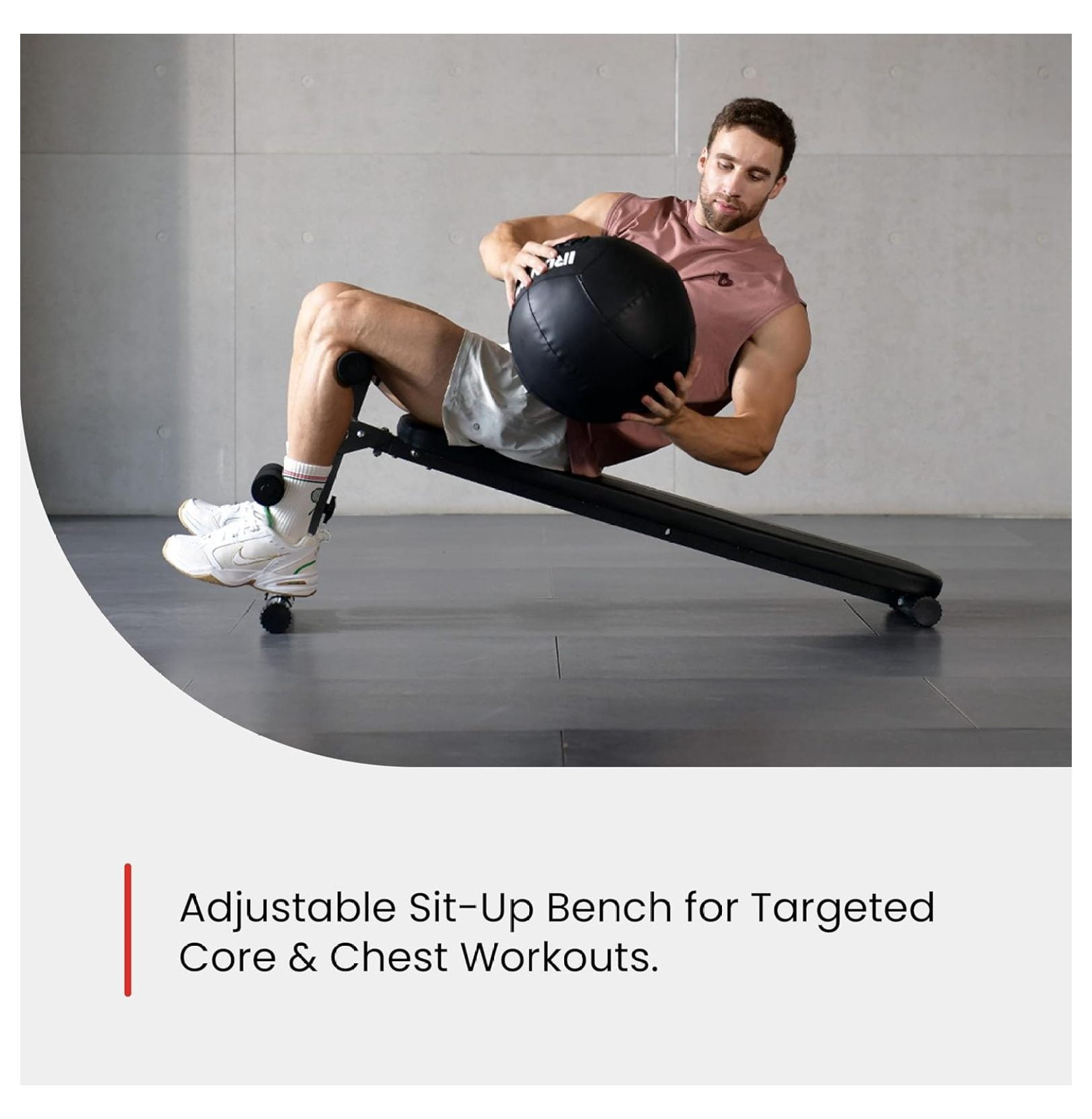 Finer Form Gym-Quality Adjustable Sit Up Ab & Decline Weight for Home Gym Strength Training.