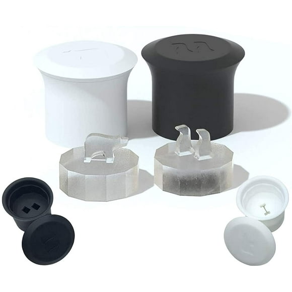 Ice Cube Molds Cute Animal Shaped Polar Bear and Penguin Shape Silicone Material Molds Set of 2 That Can Be Used for Ice Cream Biscuits Pudding Cake Mousse Jelly Chocolate