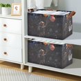 thumbnail image 2 of Yayeee Foldable Storage Basket for Shelves with Handles Waterproof Cloth Bins, Black Watercolor Space, 2 of 7