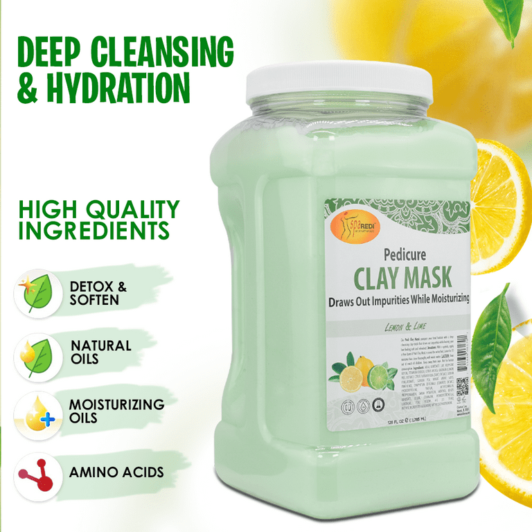 SPA REDI - Clay Mask, Lemon and Lime 128 Oz - Pedicure and Body