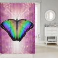thumbnail image 2 of 3D Butterfly Waterproof Shower Curtains Luxury Heavy Fabric Bathroom Shower Curtain Pink Glitter Light Hotel Home Dorm Bathtubs Decor Shower Curtain Machine Washable Grommet Curtain 72 x 84 Inch, 2 of 6