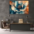 thumbnail image 5 of Mudket Teal and Orange Gradient Flower Canvas Wall Art, Abstract Floral Wall Decor, Framed Ready to Hang Artwork for Living Room Bedroom Office - 12"L x 8"W, 5 of 10