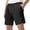 Black, variant on Mens Shorts Summer Casual Jacquard Textured Elastic Waist Straight Leg Relaxed Fit Beach Shorts with Pockets