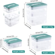 Plastic Storage Boxes Compatible with Lego Storage Organizer, Stackable Toys Organizer Clear Compartment Craft Containers for Building Blocks Bricks Puzzle Board Organizer Accessories, 3 Layer