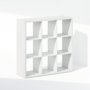 Furinno Cubic Open Back Multipurpose Clothing & Closet Storage Organizer Shelf, 9-Cube, White