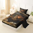 thumbnail image 2 of Feelyou Mid Century Witch Twin Sheets, Boho Halloween Pumpkin Bedding, 3 Pieces, 1 Flat Sheet, 1 Fitted Sheet and 1 Pillowcase, 2 of 5