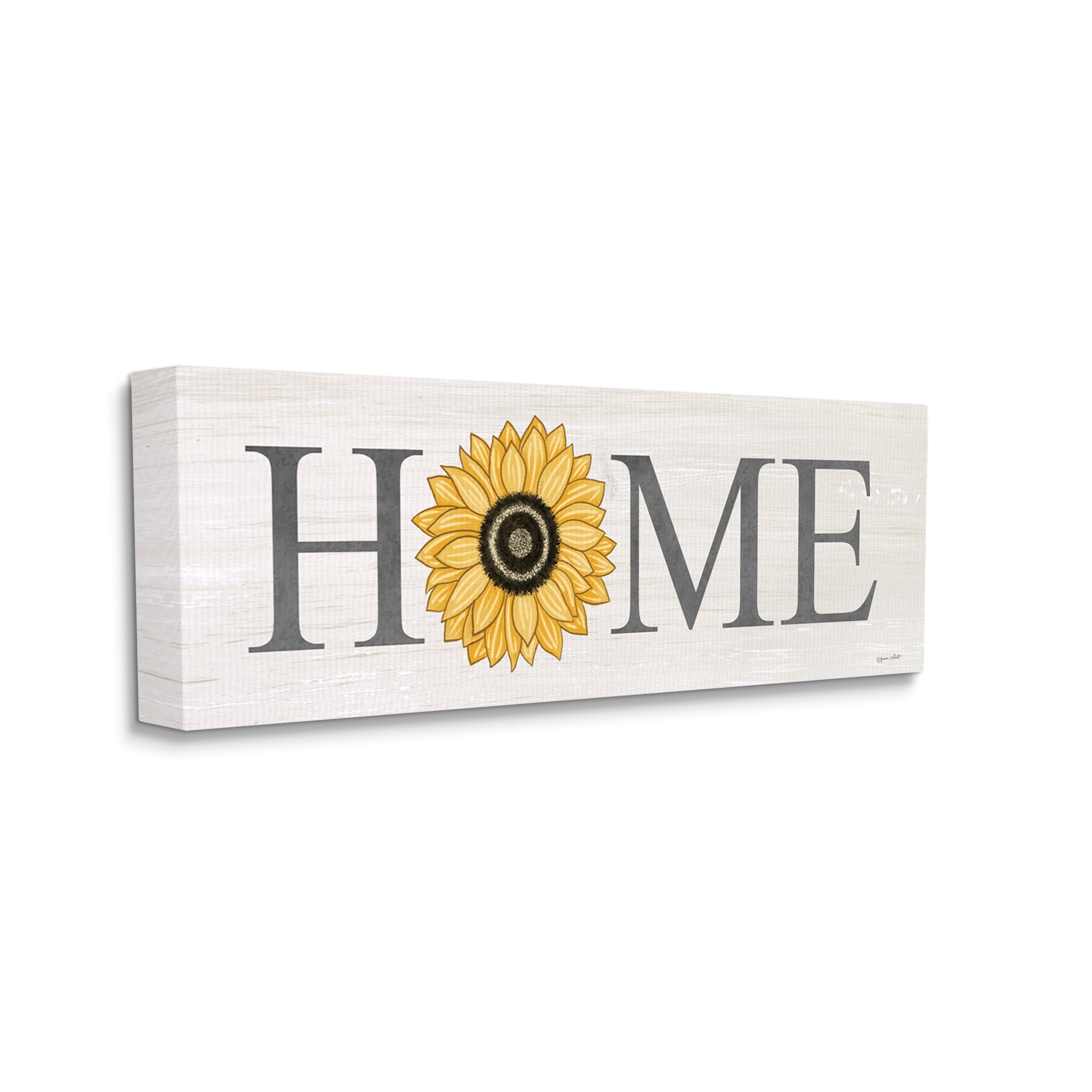 Stupell Home Sunflower Blossom Sign Botanical & Floral Painting Gallery Wrapped Canvas Print Wall Art