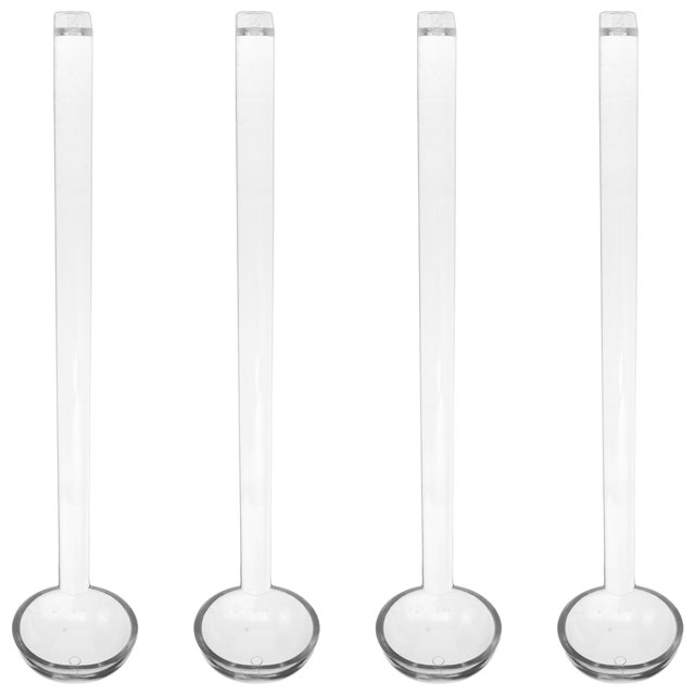 4 cucharones pequeños transparentes: cucharones de mango largo, cucharas de plástico para servir aderezos, sopas, poncheras, jugos de frutas, cócteles, catering.
