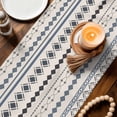 thumbnail image 4 of Table Runner - 72 Inch Long, Boho Ethnic Kitchen Dining Table Runner Dresser Scarves, Aztec Bohemian Vintage Geometric Blue Rustic Farmhouse Decor for Coffee Tables Wedding Party Banquet, 4 of 8