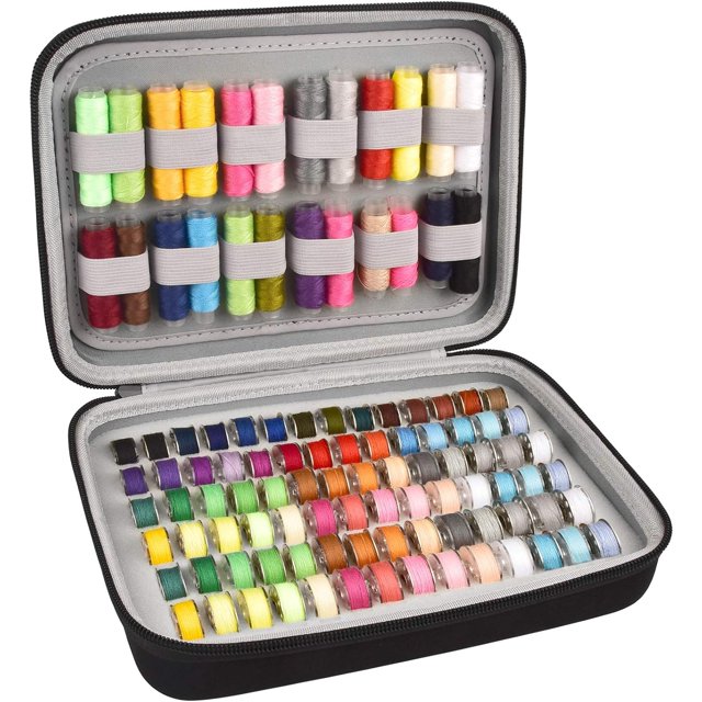 Bobbin Holder, Bobbins Case Thread Organizer, Bobbins Spool Storage Box Holds Up to 84pcs Bobbins and 24pcs Sewing Thread Spools Compatible with Brother for Janome for Babylock for Singer (Box Only)_…