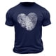 thumbnail image 4 of Tops para hombre, blusas y camisas de cuello redondo y manga corta para hombre. Camiseta/camisa informal de cuello redondo y manga corta con estampado de corazones para hombre. Tops de poliéster para, 4 of 4