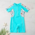 thumbnail image 5 of ATOGUTA Toddler Girl Swimsuit Printed Short Sleeve Swimsuit Surfing One-piece Swimsuit Blue, Sizes 3T-12, 5 of 5