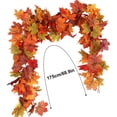 thumbnail image 3 of Artificial Maple Leaf Wreath Hanging Vine Decoration, Realistic Leaf Design For Thanksgiving Christmas Home Party, Wall Fence Fireplace Archway Table Decor, 3 of 6