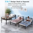 thumbnail image 2 of Ktaxon Metal Twin Triple Bunk Bed, Twin over Twin over Twin XL Bed Frame for 3, Separates Into 3 Twin Beds, Black, 2 of 9