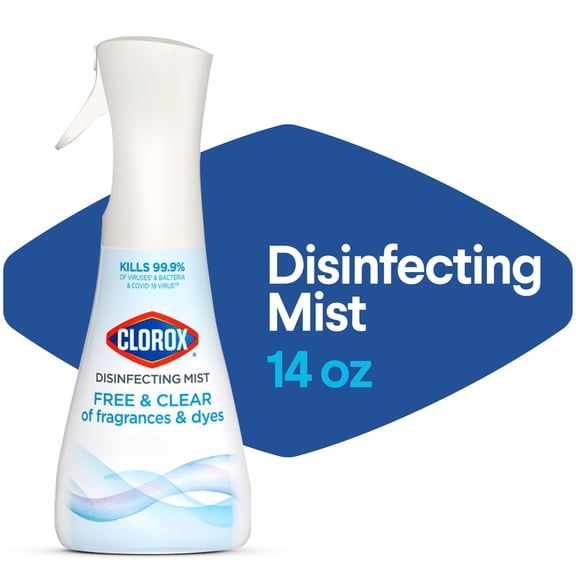 Clorox Free & Clear Disinfectant Mist, Fragrance Free Spray, 14 fl oz