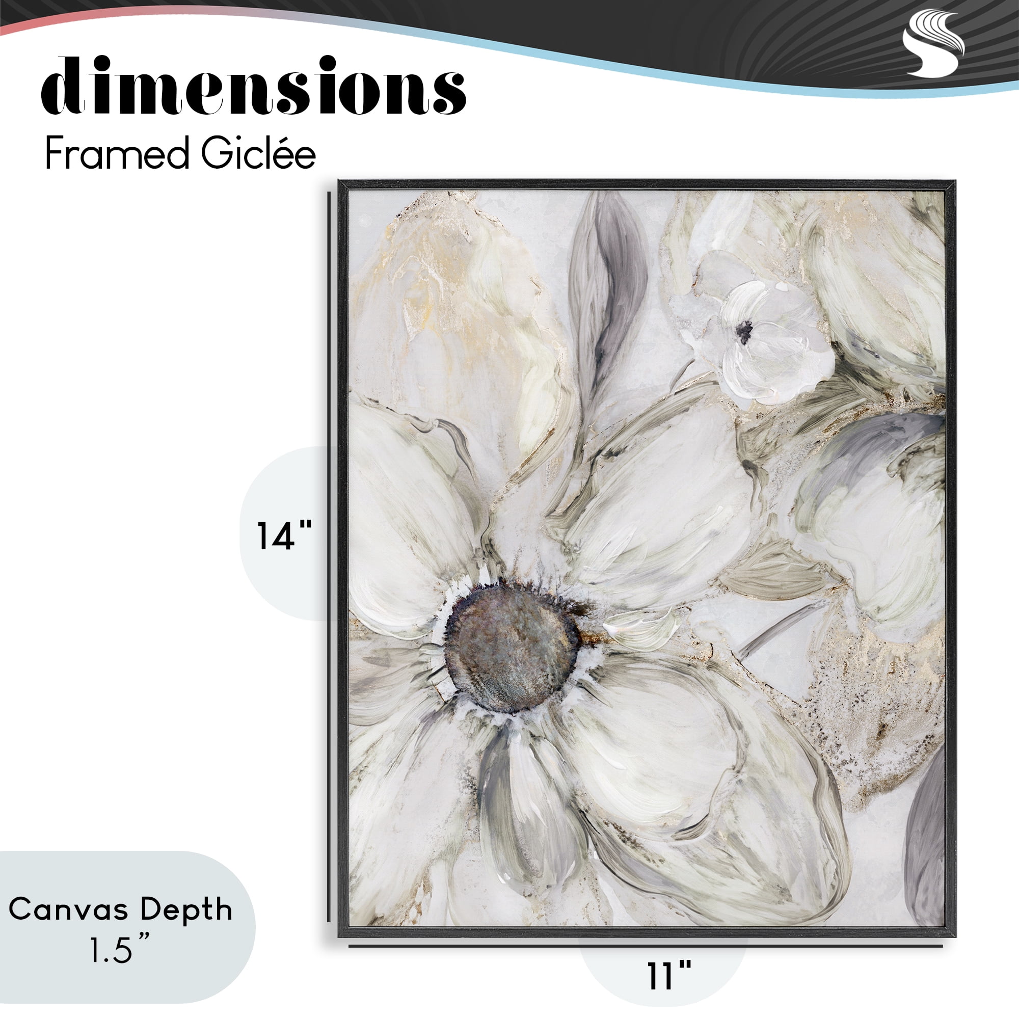 Stupell Industries Neutral Sandstone Blooms Black Framed Giclee Art, design by Carol Robinson