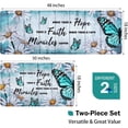thumbnail image 6 of Butterfly Floral Kitchen Rugs 2 Piece Farmhouse Kitchen Mats Cushioned Anti Fatigue, Non Slip Washable Kitchen Mats for Floor White Daisy Kitchen Floor Comfort Mats, 18'''' x 30'''' + 18'''' x 48'''', 6 of 6